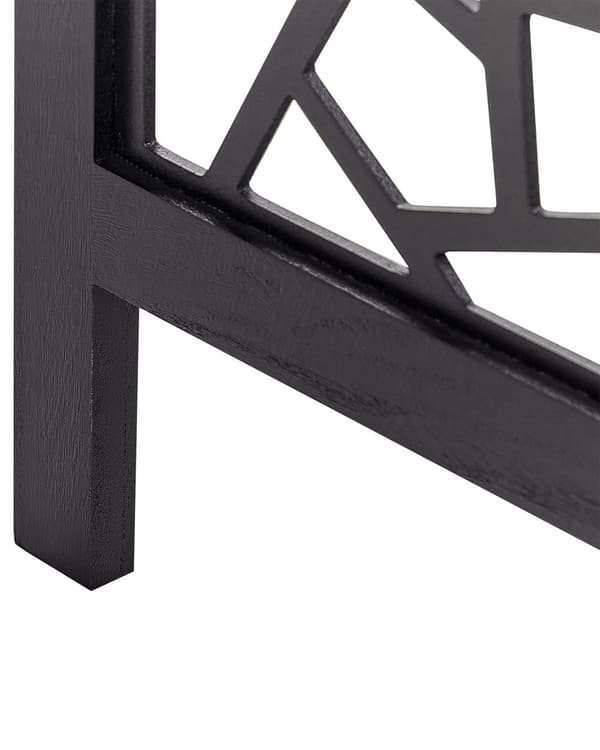 Rumsavdelare Svart Paulownia Trä MDF 4 Paneler Fällbar Dekorativ Skärm Partition Vardagsrum Sovrum Traditionell Modern Design