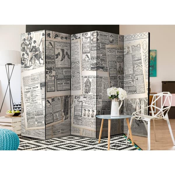 Rumsavdelare / Skärmvägg - Vintage Newspapers II