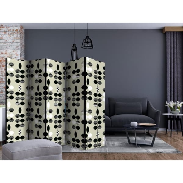 Rumsavdelare / Skärmvägg - Black and White Dots II