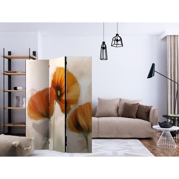Rumsavdelare / Skärmvägg - poppies - vintage