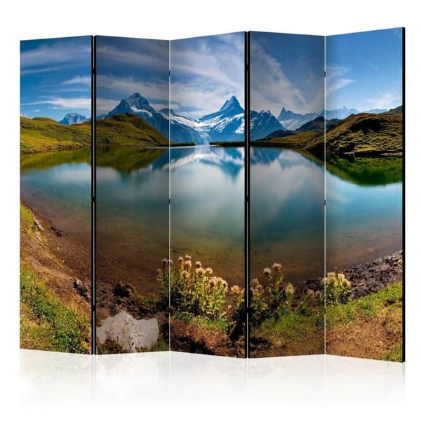 Rumsavdelare / Skärmvägg - Lake with mountain reflection, Switzerland II 225x172