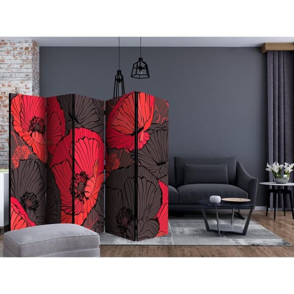 Rumsavdelare / Skärmvägg - Pleated poppies II