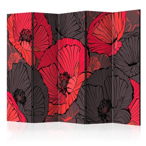 Rumsavdelare / Skärmvägg - Pleated poppies II