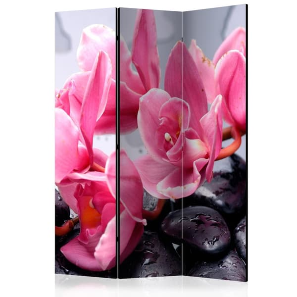 Rumsavdelare / Skärmvägg - Orchid flowers with zen stones 135x172