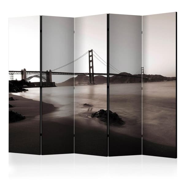 Rumsavdelare / Skärmvägg - San Francisco: Golden Gate Bridge in black and white II 225x172
