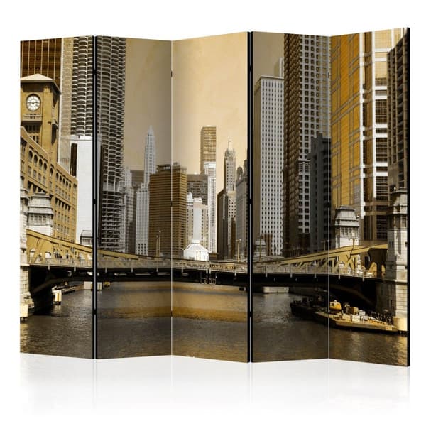 Rumsavdelare / Skärmvägg - Chicago's bridge (vintage effect) II 225x172