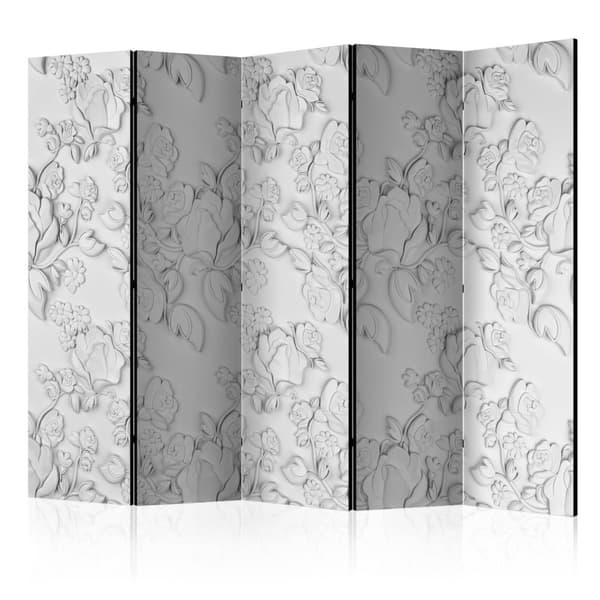 Rumsavdelare / Skärmvägg - White ornament: roses II