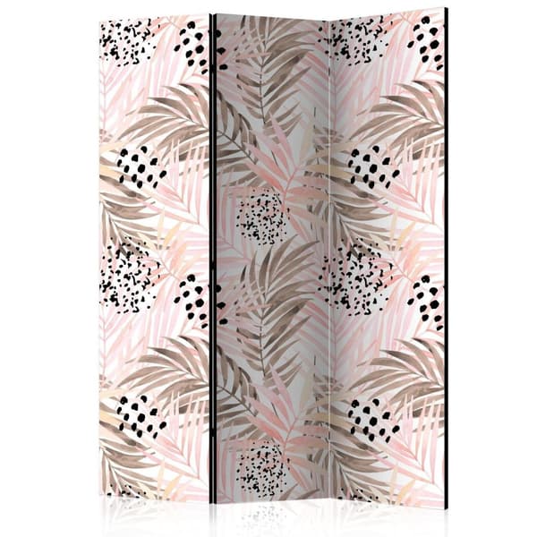 Rumsavdelare / Skärmvägg - Pink Palm Leaves 135x172
