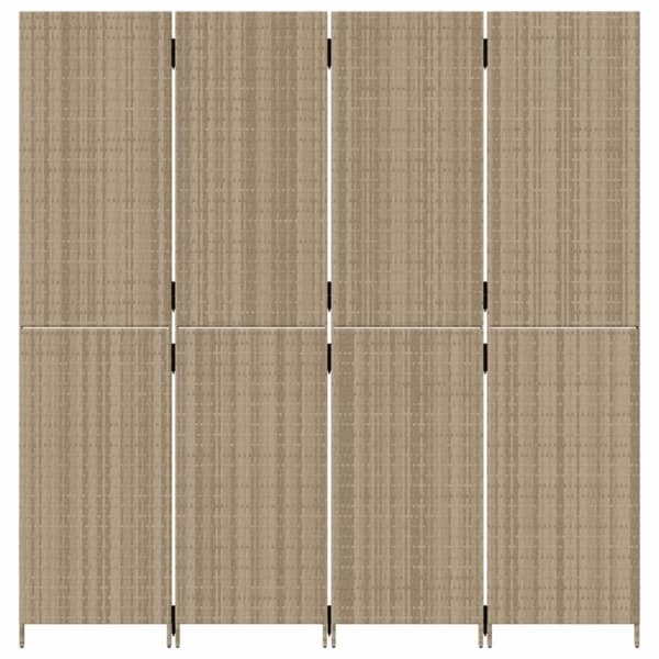 vidaXL Tilanjakaja 4 paneelia beige polyrottinki