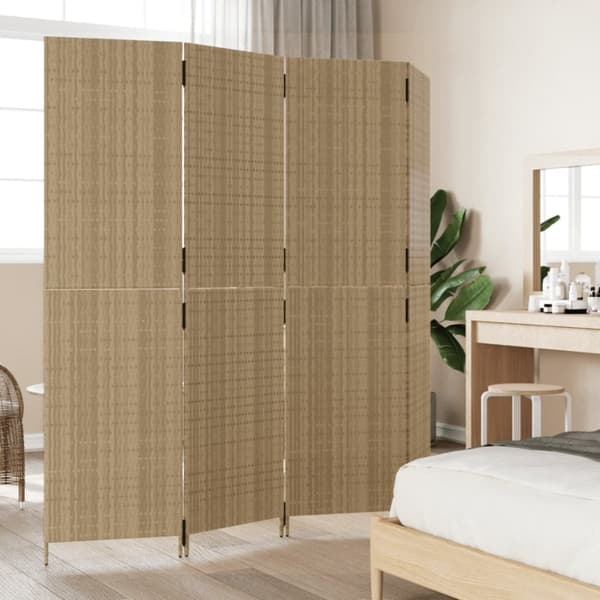 vidaXL Rumsavdelare 4 paneler beige konstrottning