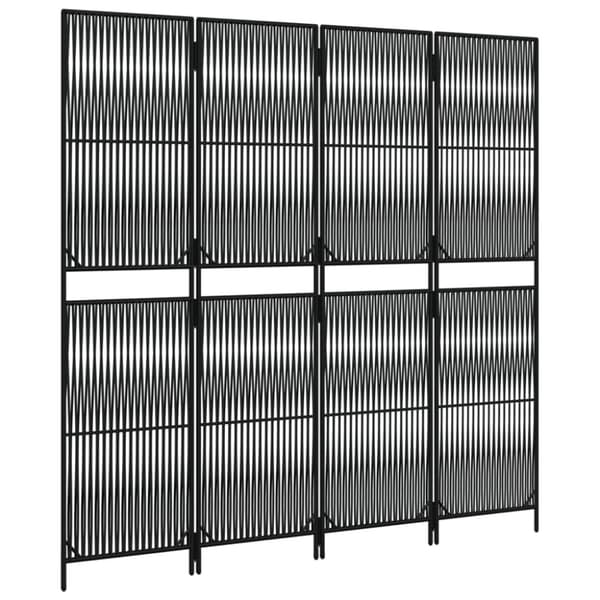vidaXL rumdeler 4 paneler polyrattan sort