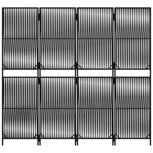 vidaXL rumdeler 4 paneler polyrattan sort