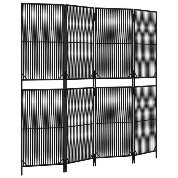 vidaXL rumdeler 4 paneler polyrattan sort