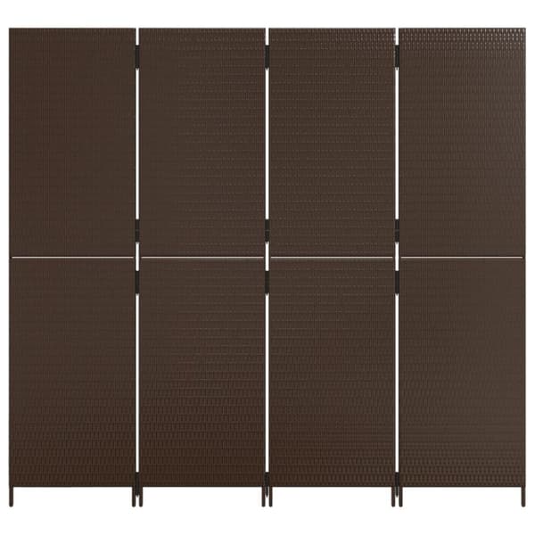 vidaXL Romdeler 4 paneler brun polyrotting