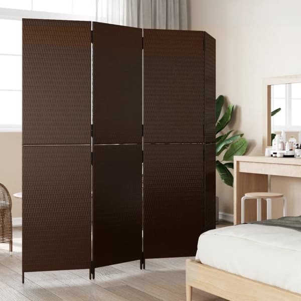 vidaXL Romdeler 4 paneler brun polyrotting