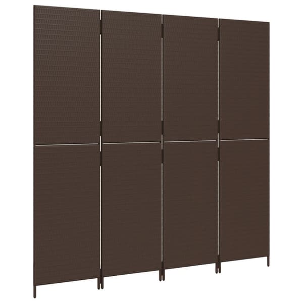 vidaXL rumdeler 4 paneler polyrattan brun