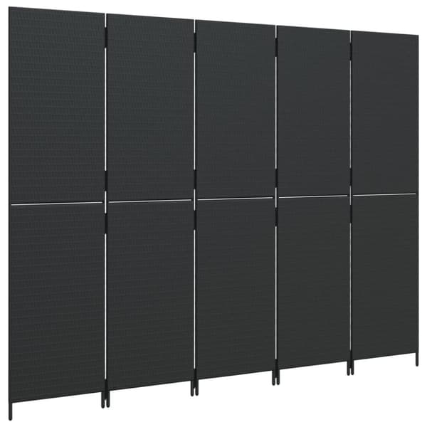 vidaXL Romdeler 5 paneler svart polyrotting