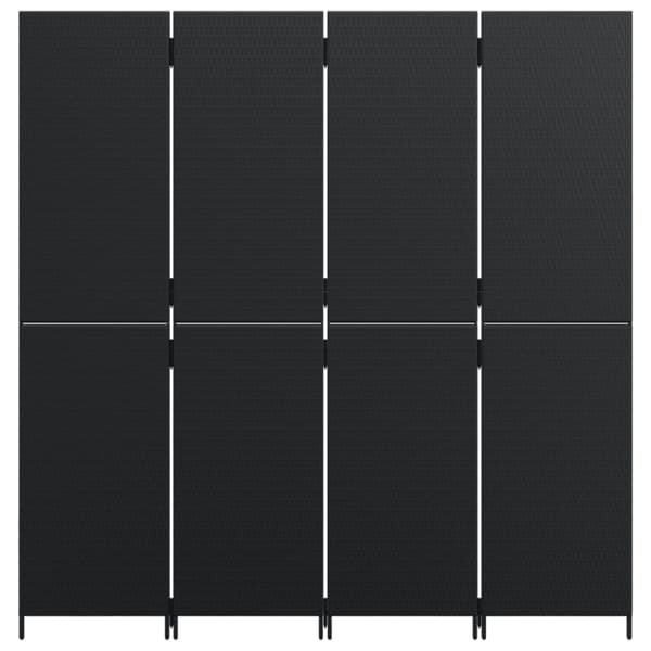 vidaXL rumdeler 4 paneler polyrattan sort