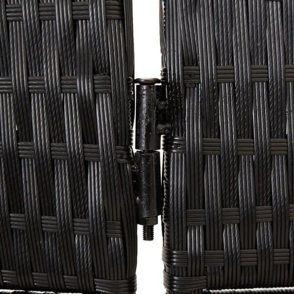 vidaXL rumdeler 4 paneler polyrattan sort
