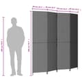 Miniatyrbillede 8 af 9: vidaXL rumdeler 4 paneler polyrattan sort