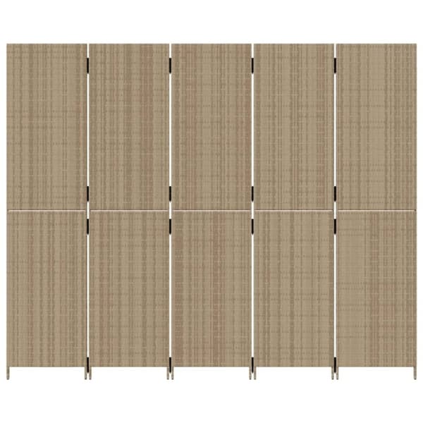 vidaXL Romdeler 5 paneler beige polyrotting
