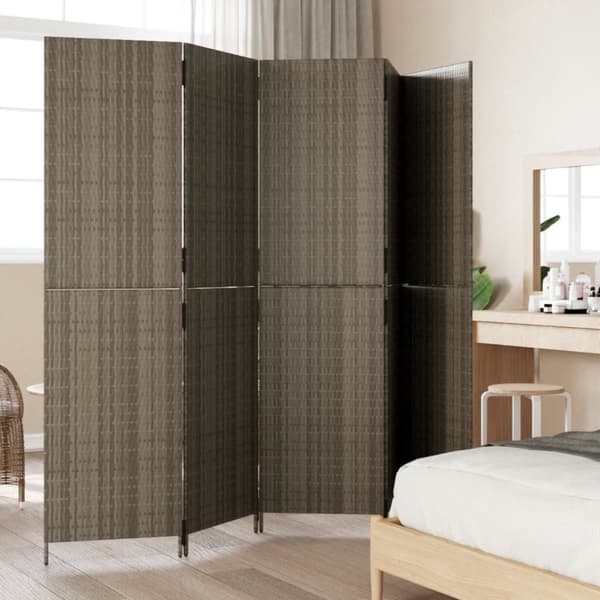 vidaXL rumdeler 5 paneler polyrattan grå