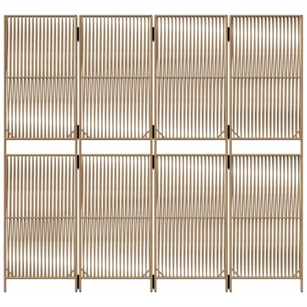 vidaXL rumdeler 4 paneler polyrattan beige