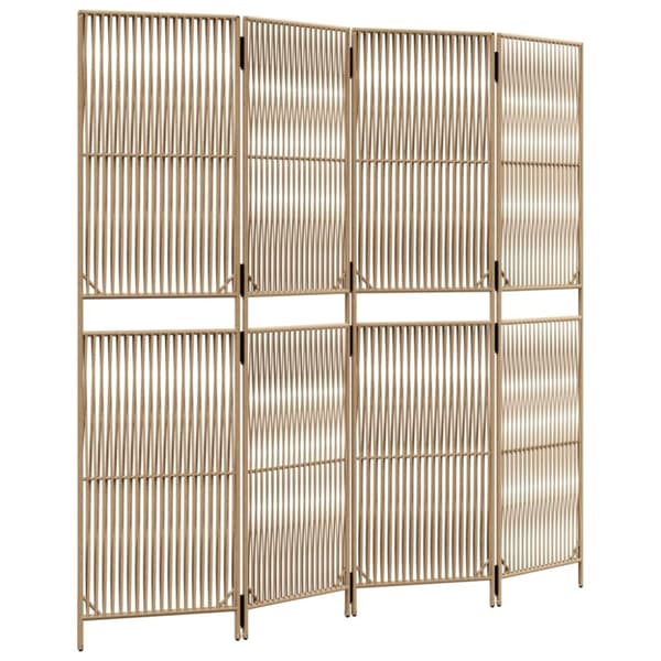 vidaXL Romdeler 4 paneler beige polyrotting
