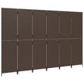 Miniatyrbillede 3 af 9: vidaXL rumdeler 6 paneler polyrattan brun