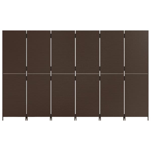 vidaXL rumdeler 6 paneler polyrattan brun