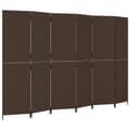 Miniatyrbillede 1 af 9: vidaXL rumdeler 6 paneler polyrattan brun