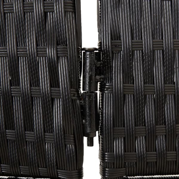vidaXL rumdeler 6 paneler polyrattan sort
