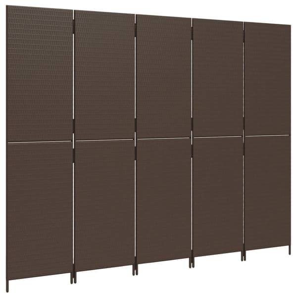 vidaXL Romdeler 5 paneler brun polyrotting