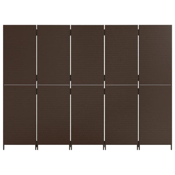 vidaXL Romdeler 5 paneler brun polyrotting