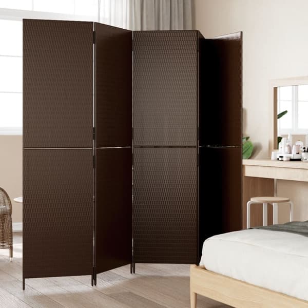 vidaXL Romdeler 5 paneler brun polyrotting