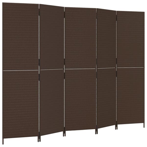 vidaXL Romdeler 5 paneler brun polyrotting