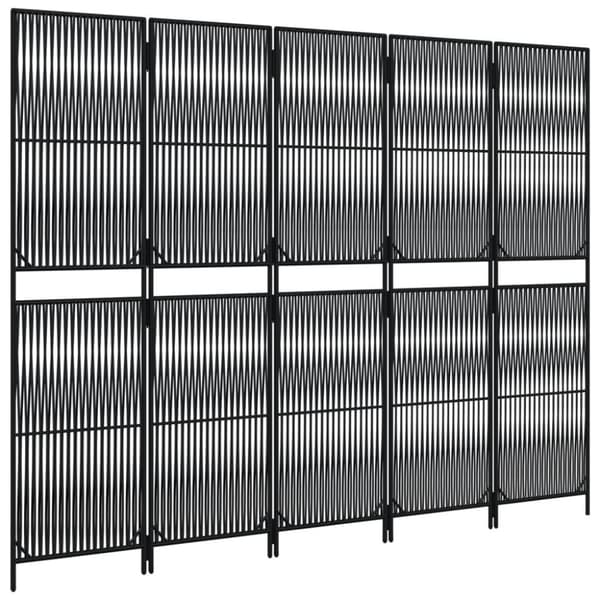 vidaXL Romdeler 5 paneler svart polyrotting