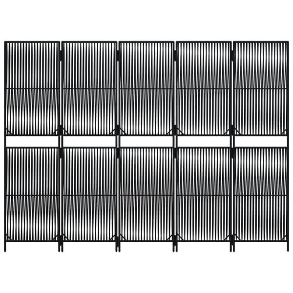 vidaXL Romdeler 5 paneler svart polyrotting