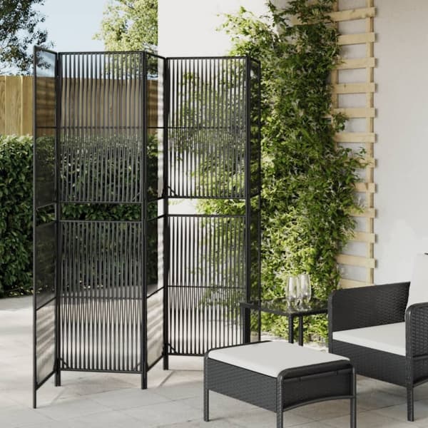 vidaXL Romdeler 5 paneler svart polyrotting