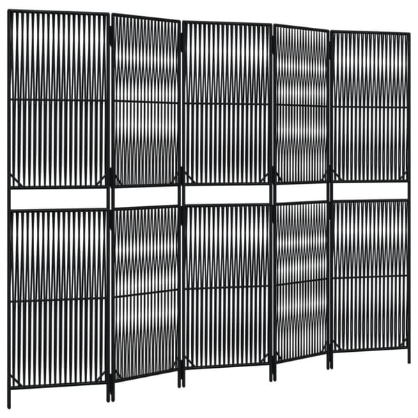 vidaXL Romdeler 5 paneler svart polyrotting