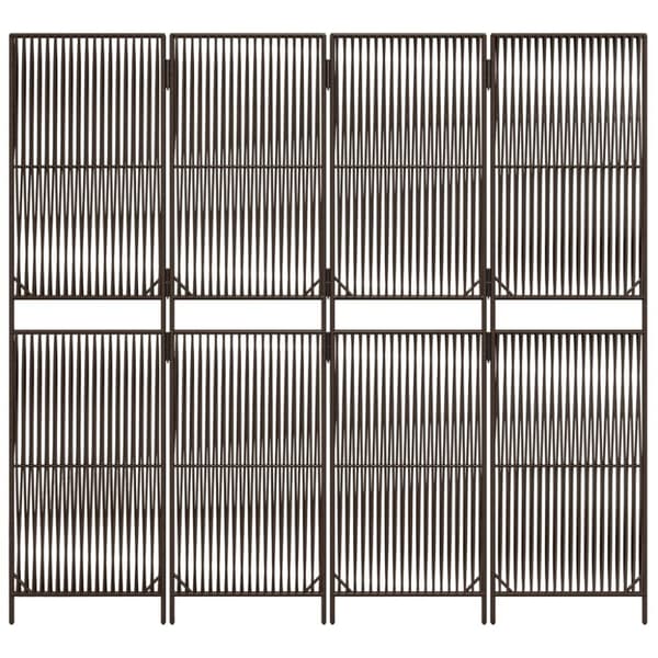 vidaXL Romdeler 4 paneler brun polyrotting