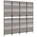 Miniatyrbillede 3 af 9: vidaXL rumdeler 4 paneler polyrattan brun
