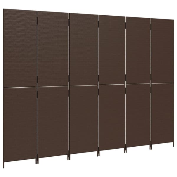vidaXL rumdeler 6 paneler polyrattan brun