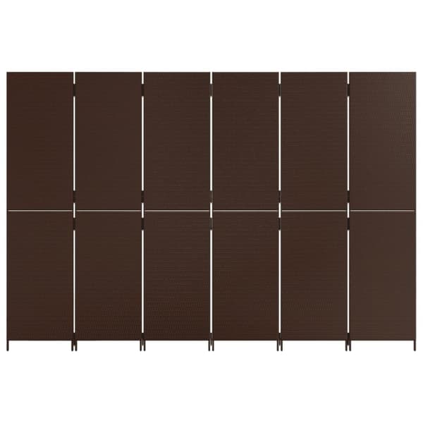 vidaXL rumdeler 6 paneler polyrattan brun