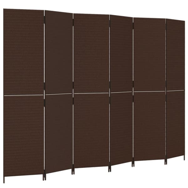 vidaXL rumdeler 6 paneler polyrattan brun
