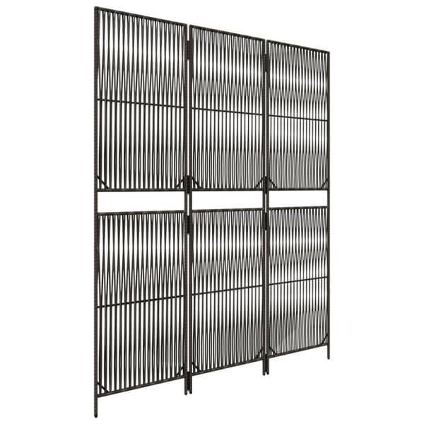 vidaXL rumdeler 3 paneler polyrattan grå