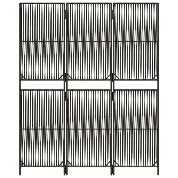 vidaXL rumdeler 3 paneler polyrattan grå