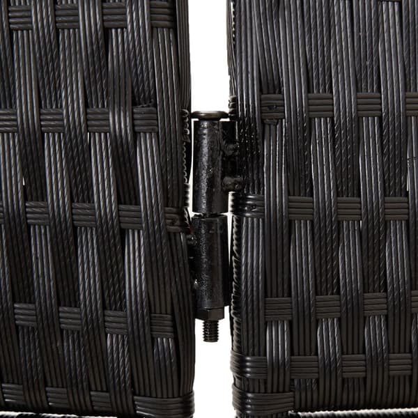vidaXL rumdeler 6 paneler polyrattan sort