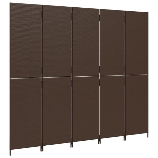 vidaXL rumdeler 5 paneler polyrattan brun