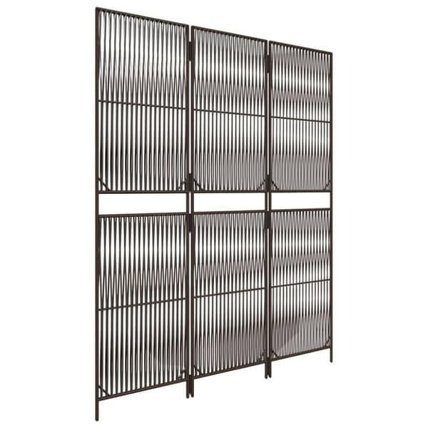 vidaXL rumdeler 3 paneler polyrattan brun